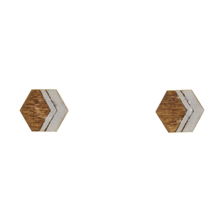 Hexagon Stud Earrings
