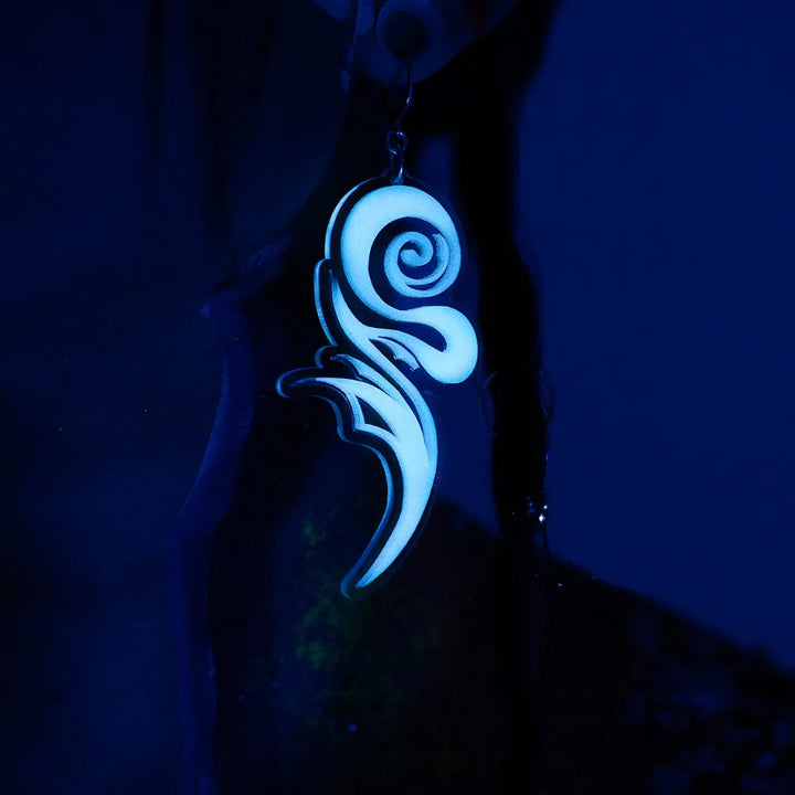 Whirls of Wisdom - Glow Blue and Clear Acrylic